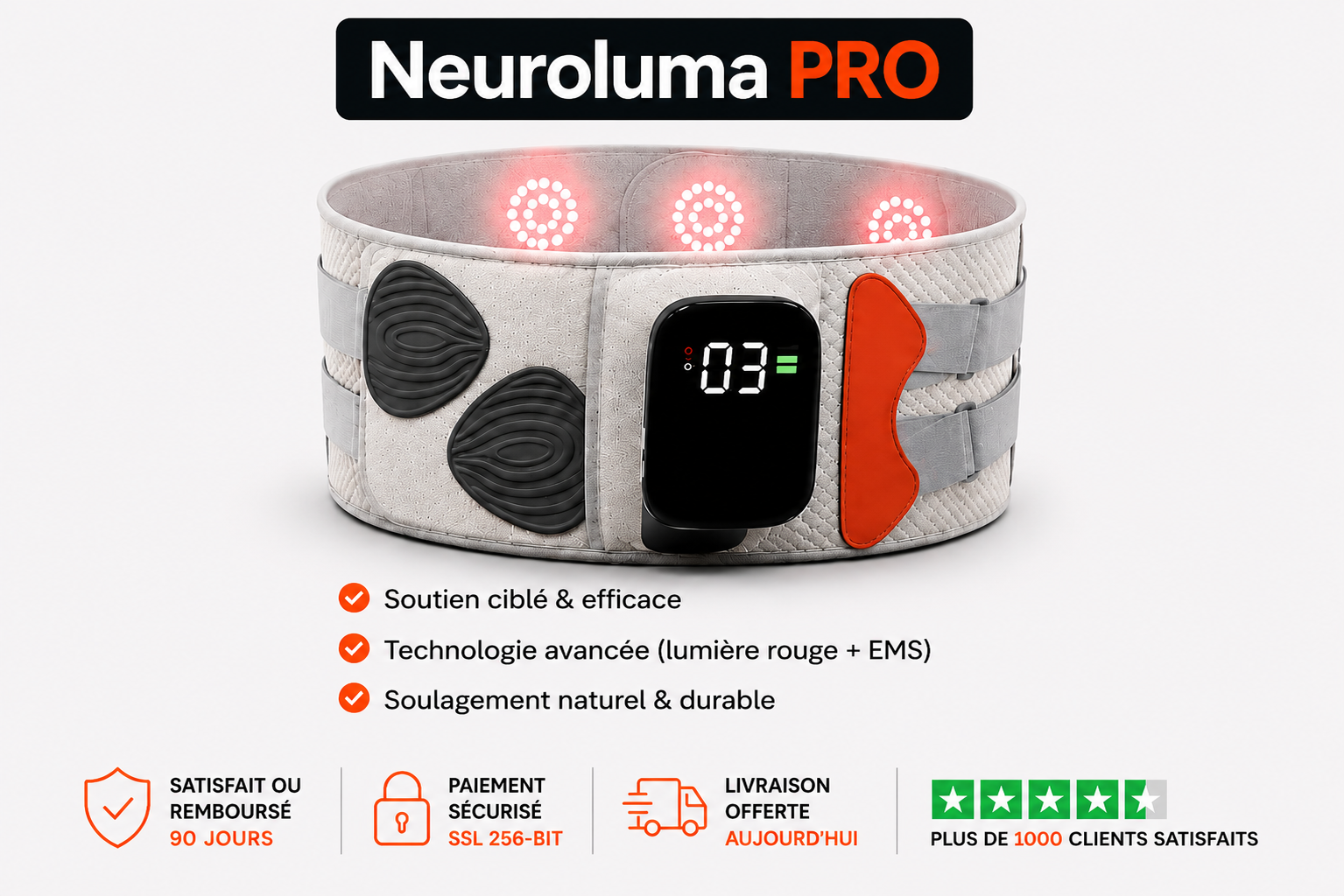 Ceinture Neuroluma Pro - Soulagement immédiat sans médicaments